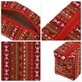 thumbnail image 3 of Unique Bargains 1 Pc Christmas Knitting Patterns Drawstring Makeup Bag for Vacation Red Green Wool, 3 of 6