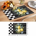 thumbnail image 6 of Summer Lemon Placemats Set of 6 Vintage Black Plaid Blue Spring Floral Place Mats Indoor Wipeable Table Mats Washable Cloth Dining Table Placemats for Kitchen Holiday Party Home Decor 13x19 Inch, 6 of 9