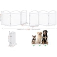 thumbnail image 2 of Folding No-Assembly Freestanding  Gate with Door,32" Heights Foldable Pet Fence,144" Extra Wide Accordion Puppy Folding Playpen for Doorways,House,Stairs (6 Panels,White), 2 of 6