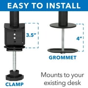 Mount-It! Adjustable Height Dual Desk Full-Motion Monitor Mount