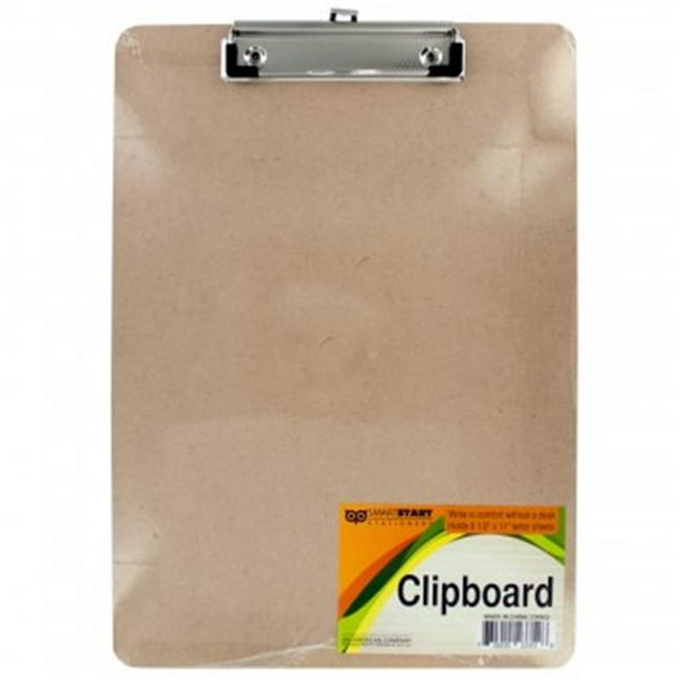 Bulk Buys OR40548 Wooden Clipboard with Metal Clip 48 Piece Pack of 48