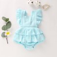 thumbnail image 2 of Newborn Baby Girls Romper Ruffle Jumpsuit Bodysuit One-Piece Cotton Linen Outfits Clothes, 2 of 8