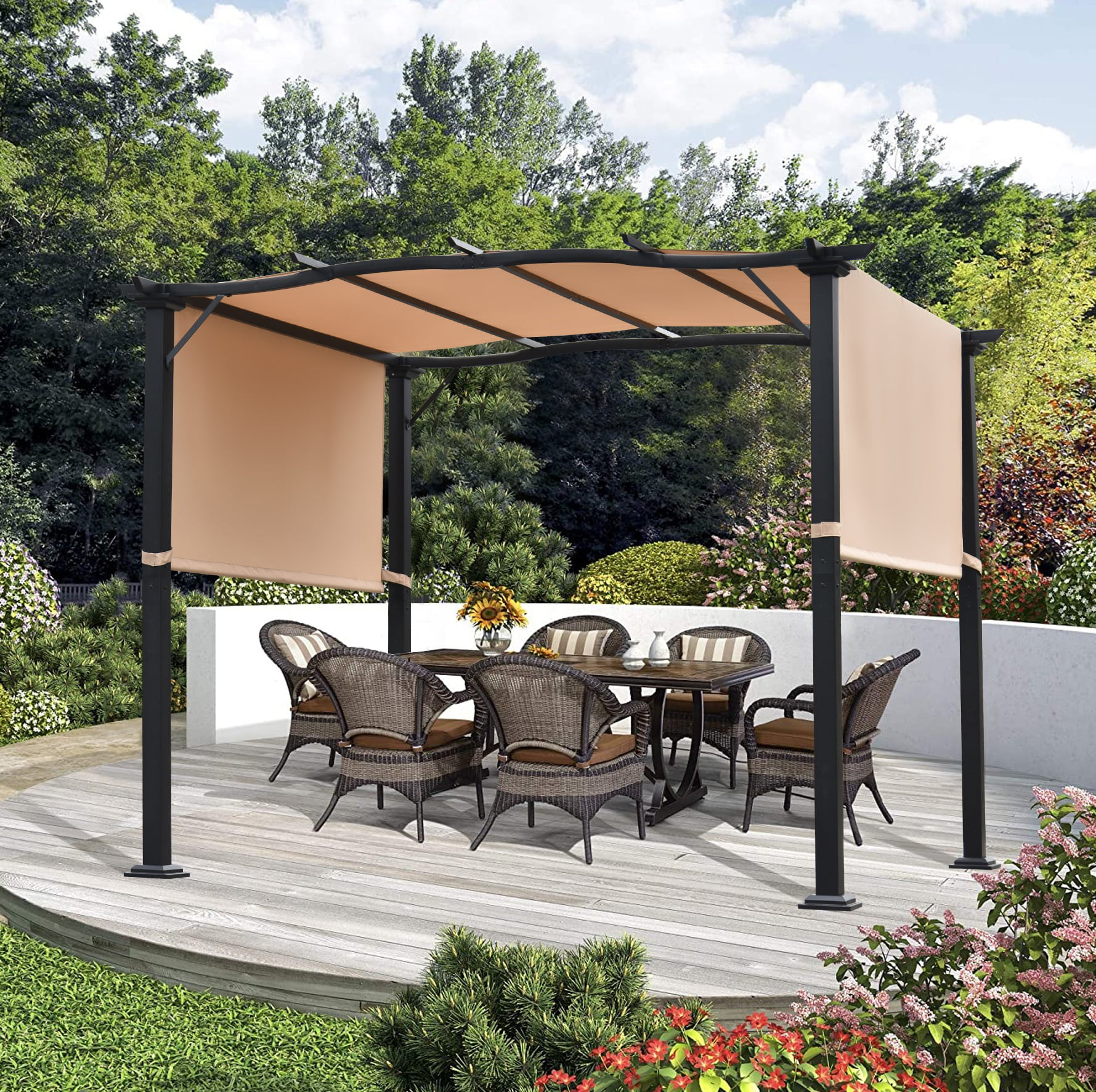 15.5' 17' Patio Pergola Canopy Replacement Cover Outdoor Garden Yard 180g UV30+ 