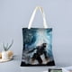 thumbnail image 2 of Halo Bolso de tela con estampado de lienzo para mujer, bolsa de compras reutilizable y estética, con cremallera interior, regalo para mujer, 35 × 40 cm., 2 of 6