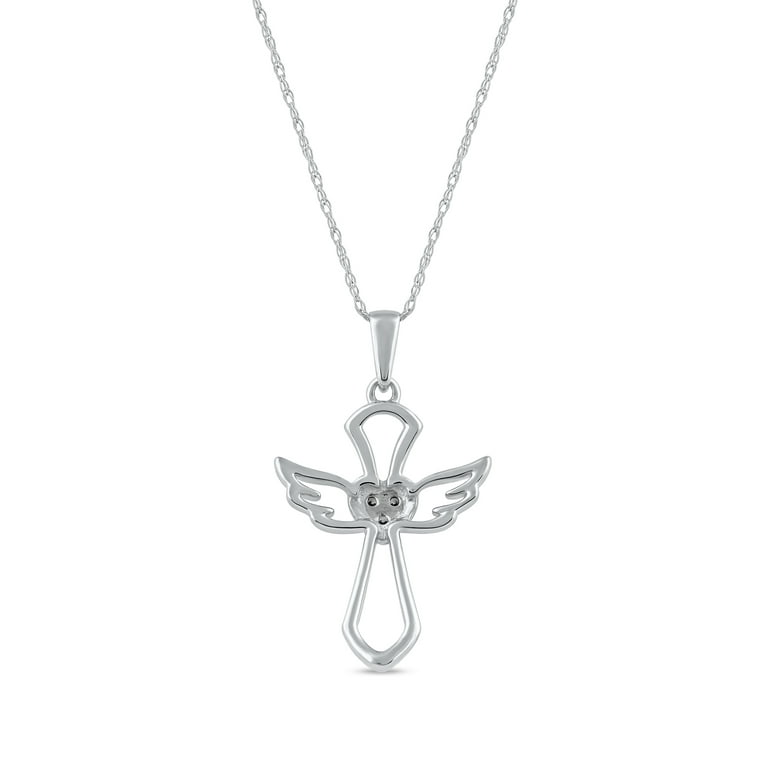 White gold deals angel necklace