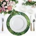 thumbnail image 4 of Ryvnso Palm Leaf Plant Round Plate Mats Dining Table Placemat Set of 4 for Holiday Decoration, 4 of 7