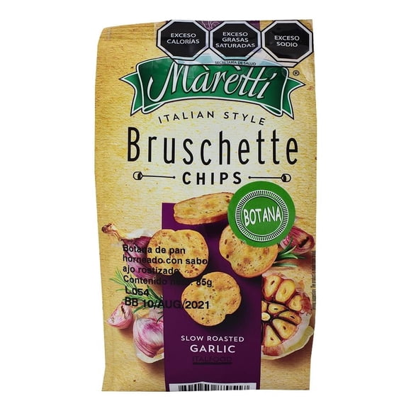 Pan horneado Maretti bruschette chips ajo rostizado 85 g