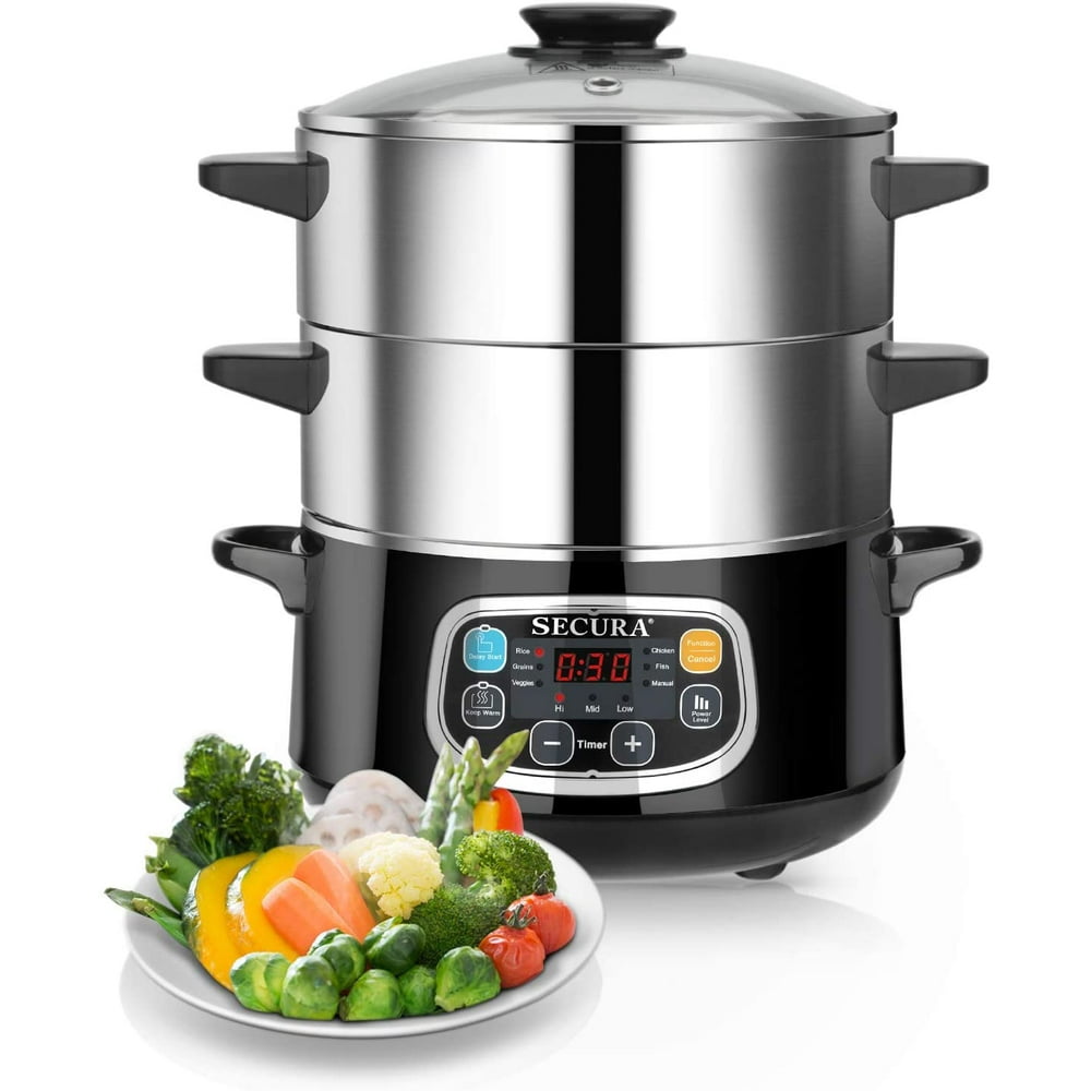 Secura Electric Food Steamer, Vegetable Double Tiered Stackable Baskets