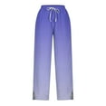 thumbnail image 6 of Bovxnpu Plus Size Pants For Women, Womens Cotton Linen Pants Drawstring Casual Trousers with Pockets, Women's Cotton And Linen Straight Leg Pants With Side Slits XL, 6 of 6