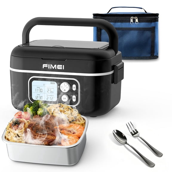 1.5L Electric Heated Lunch Boxes 100W Cordless Electric Lunch Box Portable Self-Heated Food Warmer Battery Powered