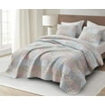 thumbnail image 3 of Chezmoi Collection Holly 3-Piece Stone-washed Cotton Quilt Set Full Size - Printed Floral Patchwork Soft Breathable Lightweight Bedspread Set, 3 of 9