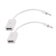 image 0 of 3.5mm Connector AUX Audio to USB 2.0 Cable Adapter Cord Car MP3 White 2 Pcs