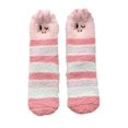 thumbnail image 2 of HuangHuanChen Christmas Casual Three Cute Santa Stockings Fuzzy Fluffy Warm Slipper Socks for Women Winter Cozy Christmas Socks Unisex Pink, 2 of 4
