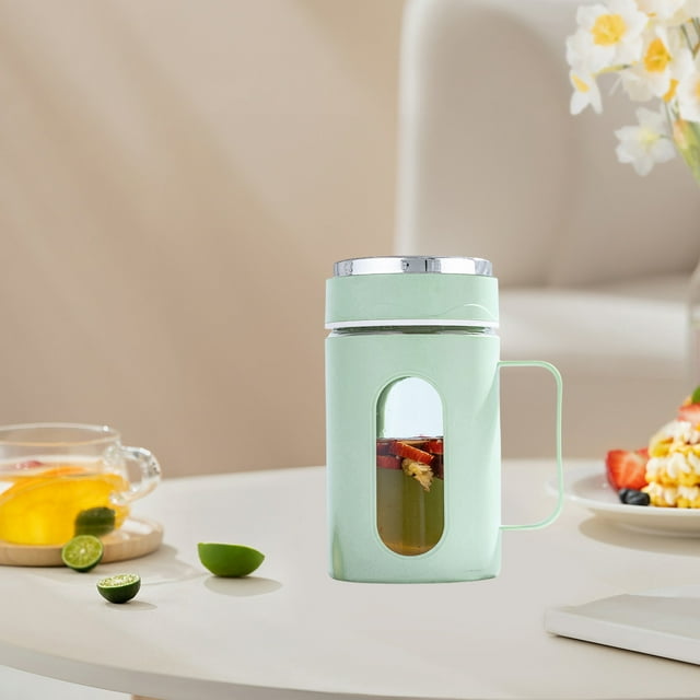 Stylish Double-layer Plastic Carapace Glass Cup With Lid Handle Cup Office Double-layer Heat Insulation Tea Cup With Tea Leak Business Cups