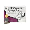 Charles Leonard Magnetic Spring Clips, 1-1/4", Box of 24