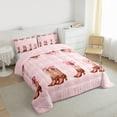 thumbnail image 3 of Homewish Pink Bowknot Boot Bedding Comforter Set for Kids, Western Bowgirl Bowboy Twin Comforter Sets, Fashion Buffalo Plaid Reversible Bedding Set, Lightweight Room Decor, 2pcs, 3 of 8