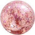 thumbnail image 1 of Pelota de playa inflable con purpurina de 60 cm - Pelota de piscina flotante - Pelotas deportivas transparentes con purpurina arcoíris y confeti - Oro rosa, 1 of 5