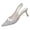 Silver, variant on Gold Womens Lace Sequin Mesh Pointed Toe Heels Open Back Fishnet Breathable 2026 Summer Elegant Sandals
