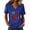 Blue #57, variant on Women's 250th Anniversary Usa T Shirt 4th Of July V Neck Shirts Patriotic Short Sleeve Stars and Stripes Tops 1776 2026 Red Blue and White Lightweight Tees Orange XL