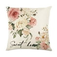 thumbnail image 5 of Rosnek 4 Pack Floral Linen Square Throw Pillow Covers 18 x 18, Decorative Throw Pillow Cases Cushion Cover for Car Sofa Bed Couch, 5 of 5