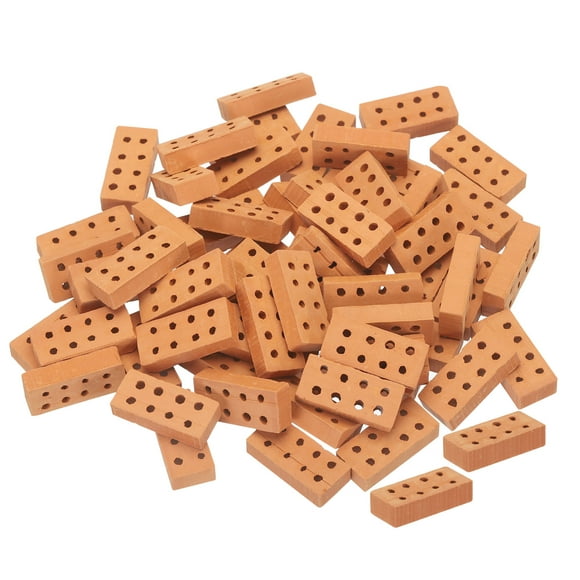 Unique Bargains Miniature Bricks Clay Mini Wall Brick for Model Building Red Pack of 60 Scale 1/12 20x9x4.5mm/0.79x0.35x0.18'