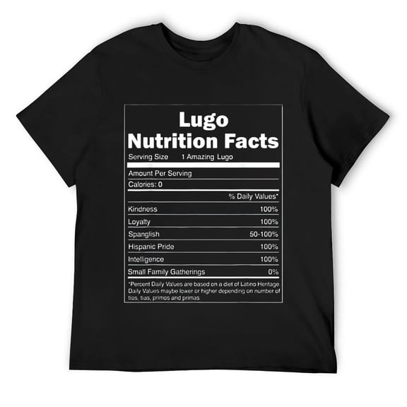 Mens Funny Nutrition Facts Last Name Design - Lugo T-Shirt Black