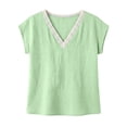 thumbnail image 3 of Maplenight Summer Tops for Women Cotton Cap Sleeve Shirts Lightweight Breathable Casual Beach Vacation Tops Daily Wear, 3 of 3