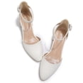 thumbnail image 3 of LuckLilac Women's Round Toe Pumps Ankle Strap Low Buckle Block Heel Sandals Dress Wedding Office Party Shoes, 3 of 5