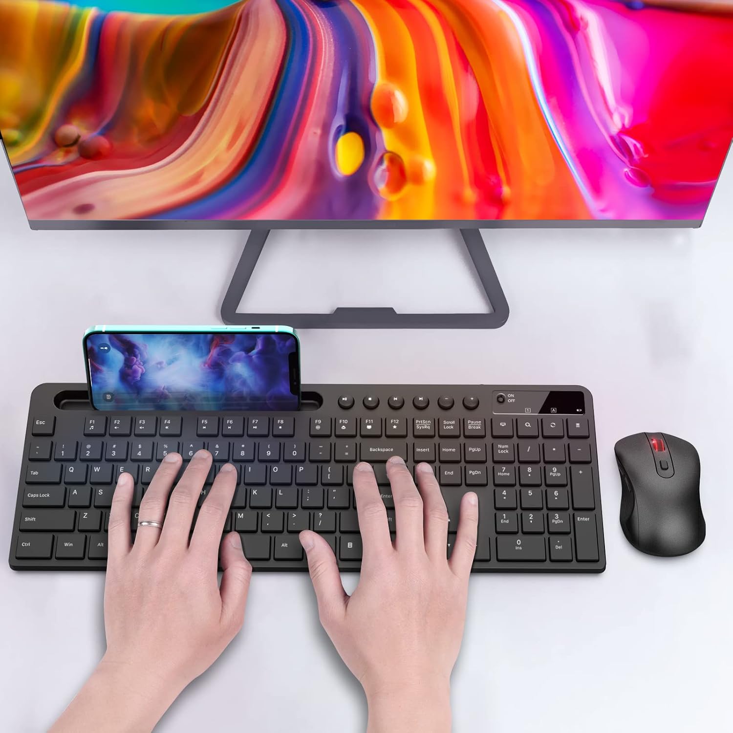 Marvo Wireless Keyboard & Mouse Combo, 2.4GHz, Black photo 4