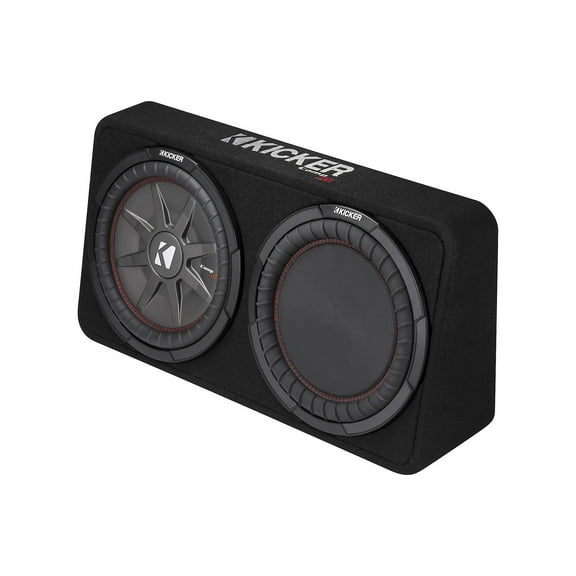 Kicker 1000W Dual 12" 2-Ohm Slim Shallow Subwoofer Sealed Enclosure | 43TCWRT122