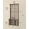 thumbnail image 3 of Hall Tree with Bench and Shoe Storage, Coat Rack with Shoe Bench, 7 Double Hooks for Jackets, 13.8 x 31.9 x 70.9 Inches, Heather Greige, 3 of 5