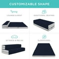 thumbnail image 2 of Best Choice Products 4in Thick Folding Portable Twin Tri-Fold Mattress w/ Carry Case, Washable Cover - Midnight Blue, 2 of 6