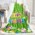 thumbnail image 6 of Matoen Easter Decorative Throw Blanket 39.4"x27.5" Green Easter Rabbit Bunny Egg Blanket Couch Sofa Bed Soft Cozy Lightweight Fuzzy Fleece Blankets and Throws Spring Blanket, 6 of 6