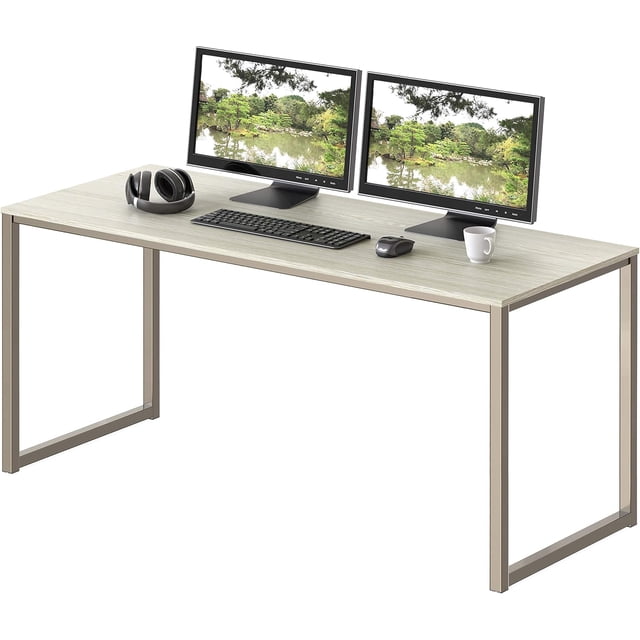 Commercial-Grade Office Computer Desk x cm Silver w/Espresso Top