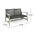 thumbnail image 6 of Grey Acacia & Wicker - Complementing Finish - Patio or Garden - Durable Two-Seater, 6 of 7