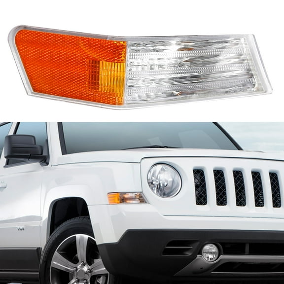 Anxingo Front Turn Signal Light Cover Side Marker Corner Lamp Lights Blinker Cover Lens Replacement for Jeep Patriot 2007-2017 Right Passenger Side 68004180AC CH2527102