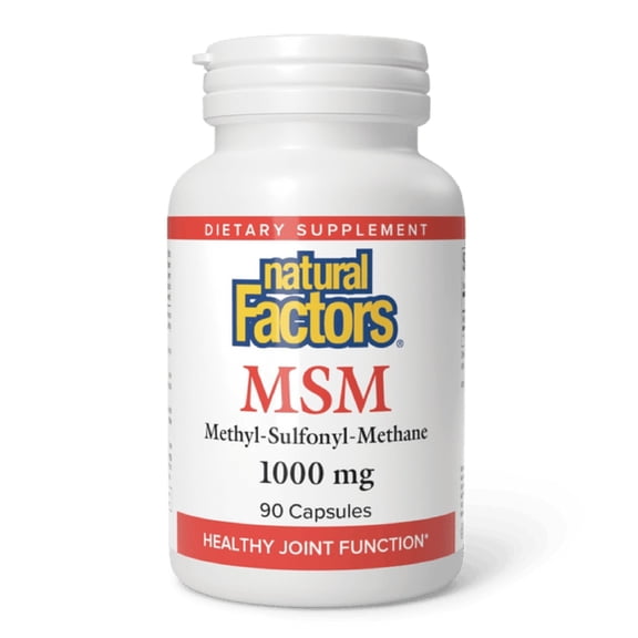 Natural Factors MSM, Supports Healthy Joints, Hair, Skin and Nails, 90 Capsules