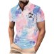 thumbnail image 2 of Blusa y camisa de manga corta con cuello vuelto para hombre, blusa de manga larga con solapa y botones estampados, blusa de poliéster para hombre, 2 of 5