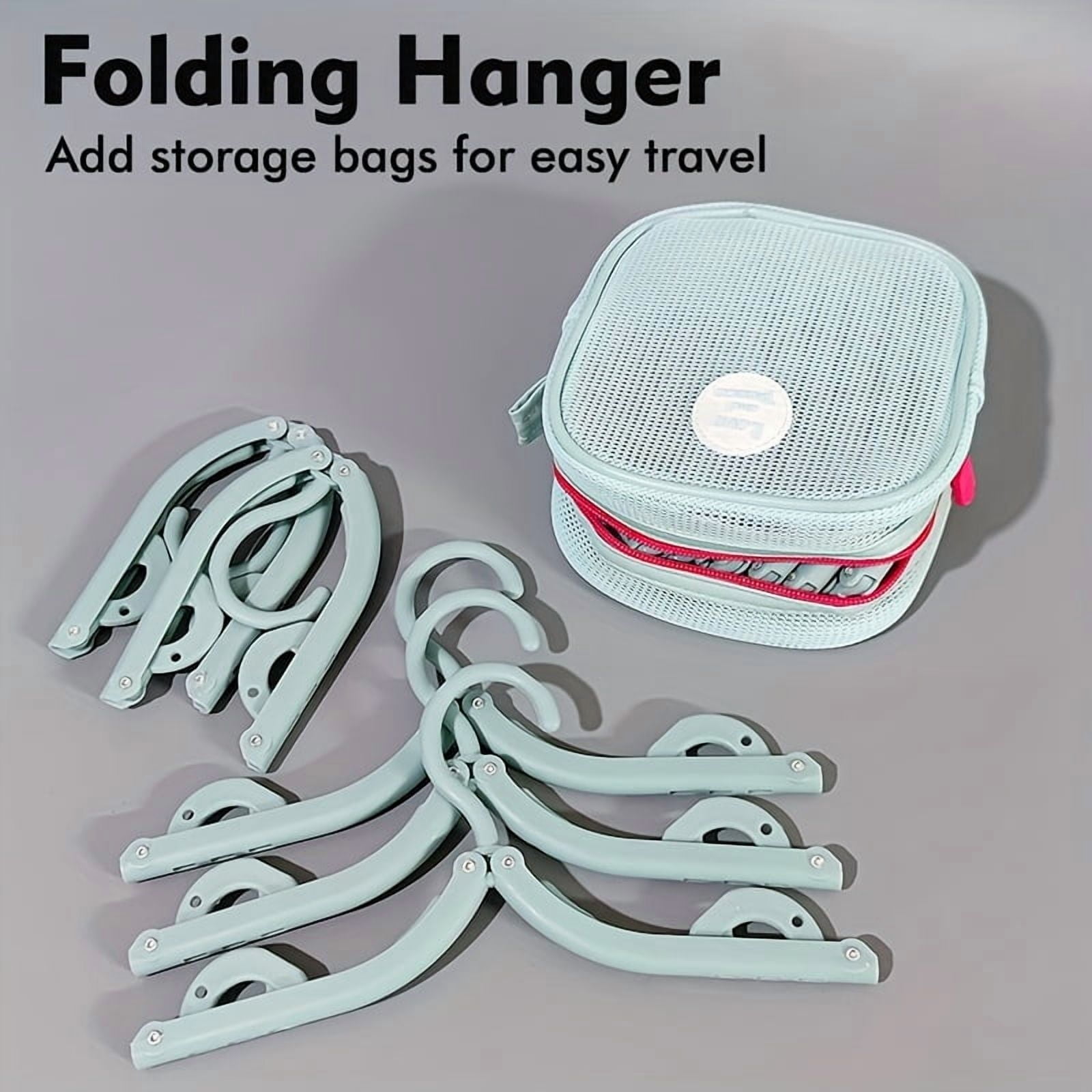 19 Essential Items for Cruise Travel: Includes 6 Foldable Hangers And 12 Clips + 1 Storage Bag, a Portable Travel Hanger Set with a Storage Bag