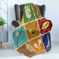 thumbnail image 4 of Sports Soft Flannel Fleece Throw Blanket, Vintage Various Sports Elements Golf Bowling Baseball Tenniss in Flat Design, Cozy Plush for Indoor and Outdoor Use, 60" x 80", Multicolor, by Ambesonne, 4 of 5