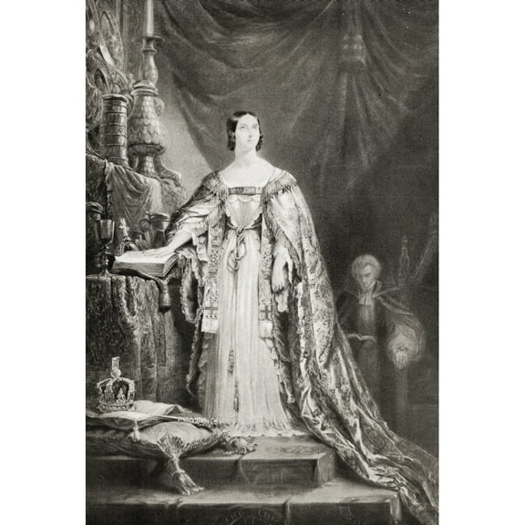 Posterazzi DPI1860652LARGE Queen Victoria 1819-1901 Taking the Coronation Oath. From An Engraving of This Poster Print, 24 x 34