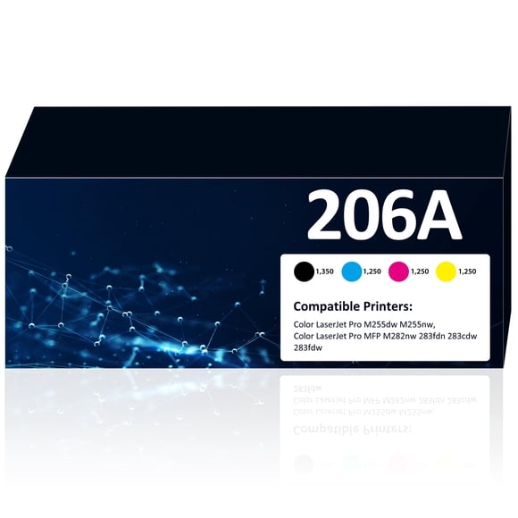 Paquete de 4 cartuchos de tóner Aililiya 206A compatibles para HP
