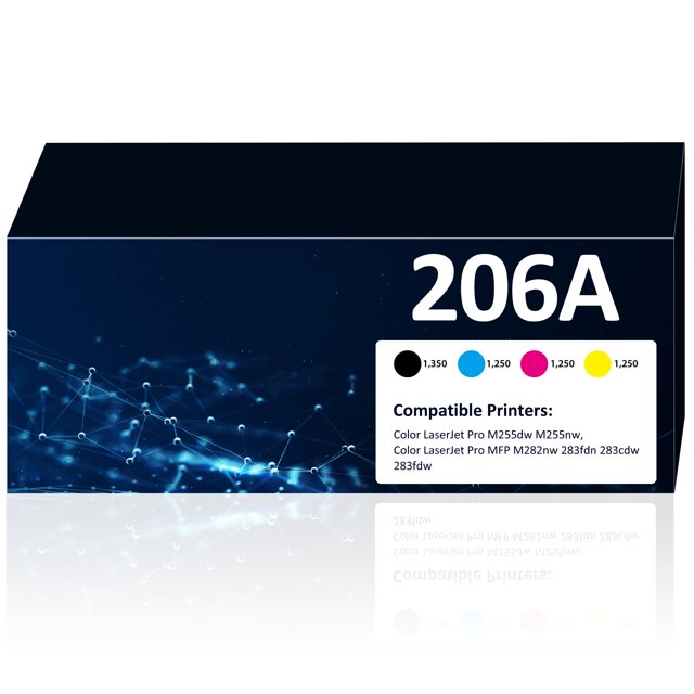 Paquete de 4 cartuchos de tóner Aililiya 206A compatibles para HP