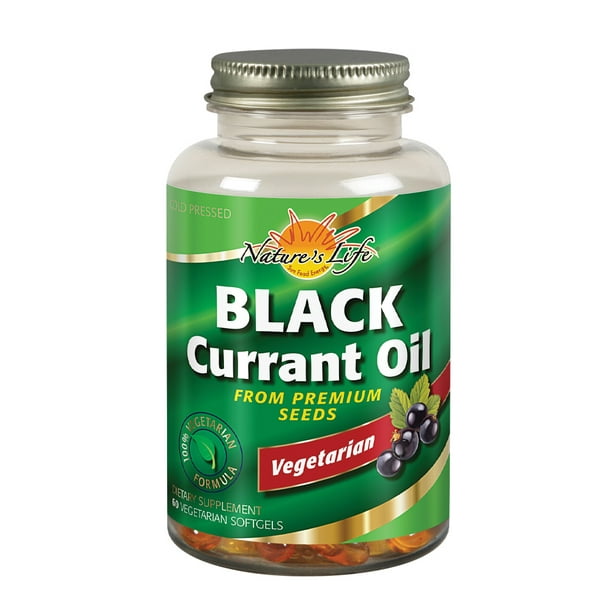 Nature's Life Black Currant Seed Oil 1000mg | Vegetarian, Cold Pressed |  With GLA Omega-6 and ALA Omega-3 | 60 CT 