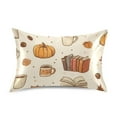 thumbnail image 7 of Yayeee Pillowcase King Size Set of 2 Satin Wrinkle Resistant Pillow Case, Fall Beige Pumpkin, 7 of 7