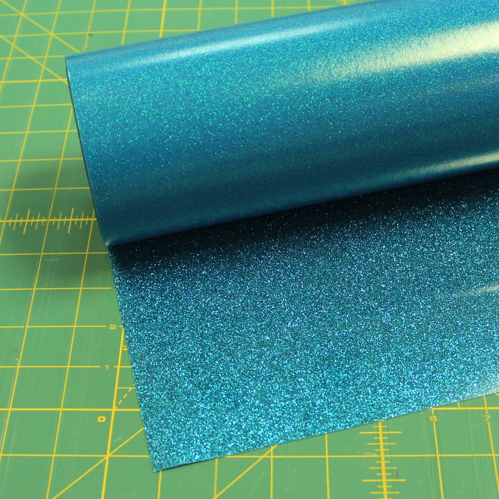Aqua Glitterflex Ultra 19.5" x 10' Roll Glitter, Heat Transfer Vinyl