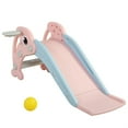 thumbnail image 6 of CIPACHO Kids Folding Slide Set, Dolphin Pattern Toys, Indoor Outdoor Toddler Playground with Basketball Hoop, Ball, Pink, 6 of 7