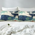 thumbnail image 3 of Erosebridal Hippie Whale Comforter Cover Full, Marine Wild Animal Wildlife Bedding Full Size, Reversible 3pcs (No Comforter), 3 of 6
