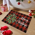 thumbnail image 5 of geerera Merry Christmas Rug, Red and Black Buffalo Plaid Rug, Non-Slip Washable Small Christmas Door Mat for Living Room Bathroom Kitchen Floor, Xmas Decor, 16"x24", 5 of 6