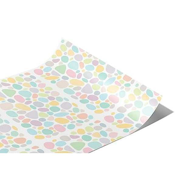 Rwraps Colorful Cobblestone Pastel Rainbow Gloss Vinyl Film Wrap 59in x 6in Vinyl Vehicle Car Film